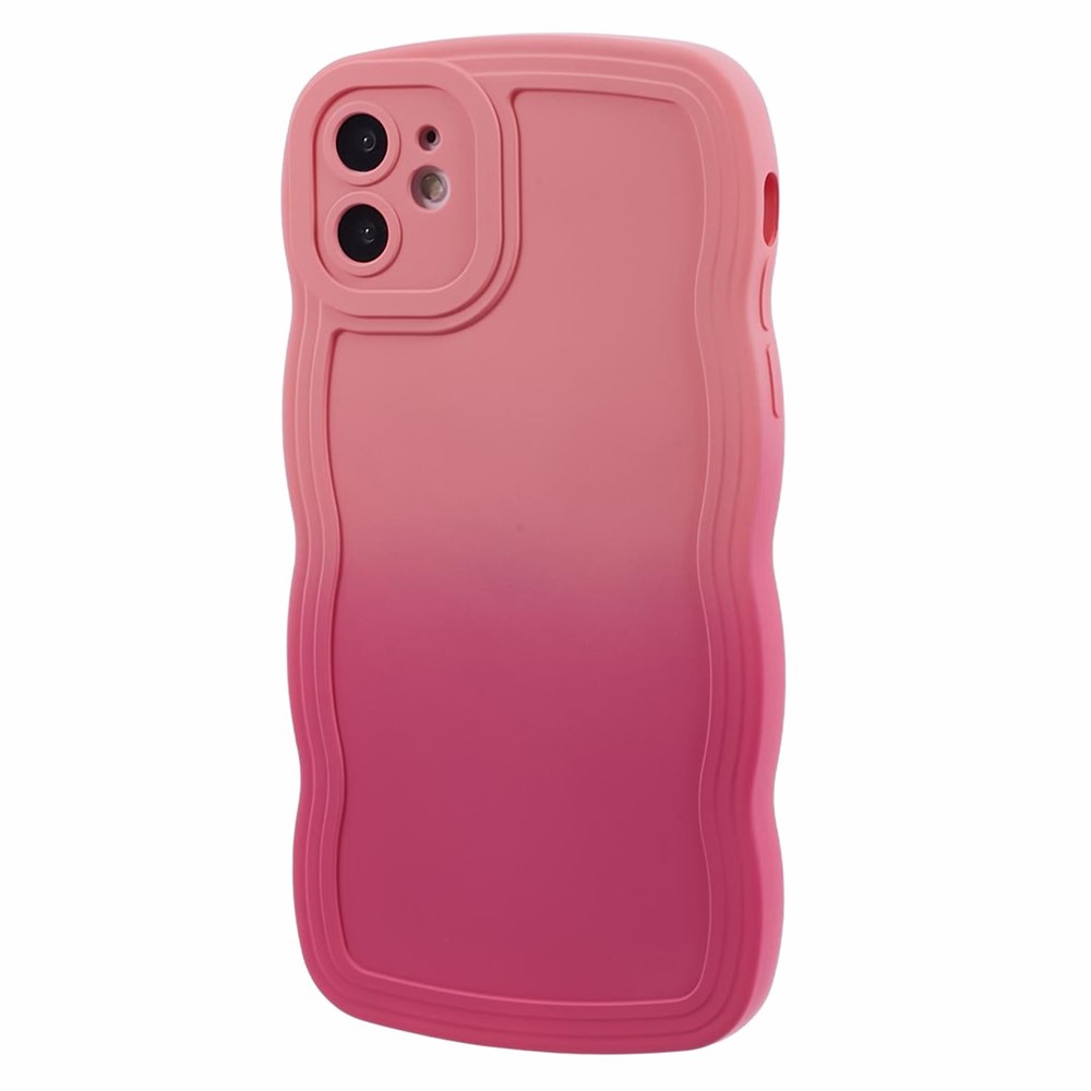 JTW Series for iPhone 11 Case Rubberized TPU Gradient Phone Cover - Pink+Rose