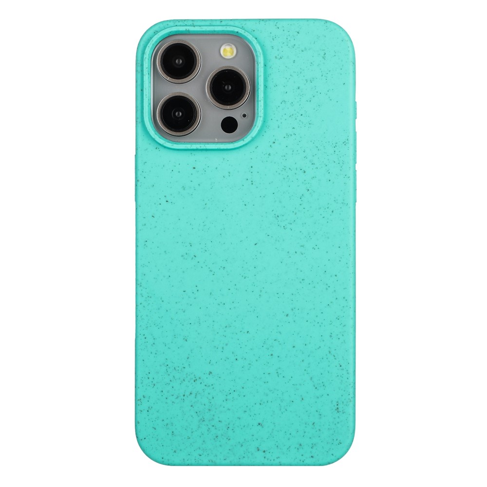 For iPhone 12 / 12 Pro Case Wheat Straw+TPU Full Biodegradable Phone Cover - Sky Blue