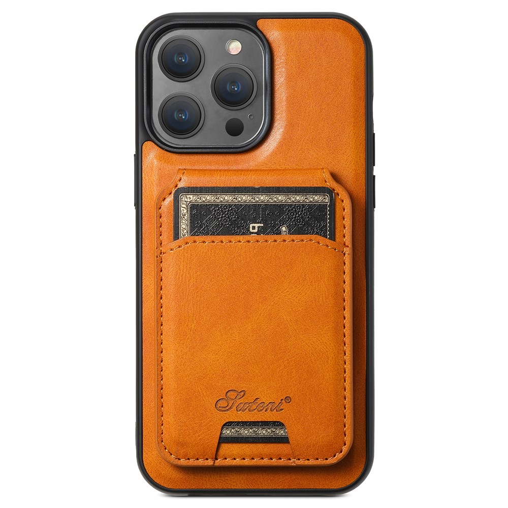 SUTENI H15 For iPhone 12 / 12 Pro Case Card Holder Phone Cover Compatible with MagSafe - Khaki