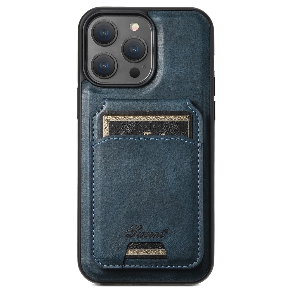 SUTENI H15 For iPhone 12 / 12 Pro Case Card Holder Phone Cover Compatible with MagSafe - Blue