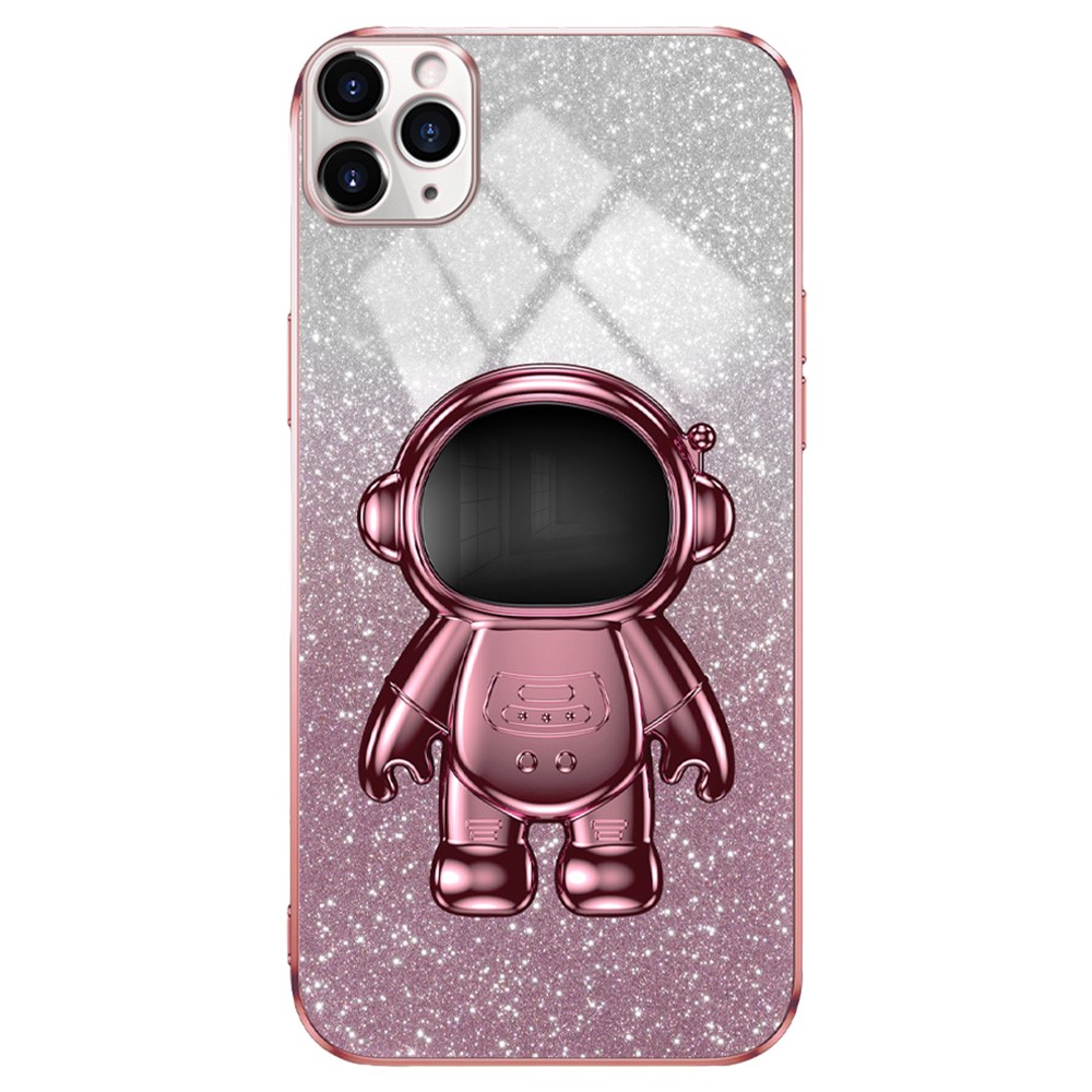 For iPhone 11 Pro Case Anti-Scratch Kickstand PC+TPU Cell Phone Cover - Pink