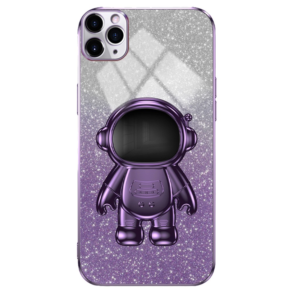 For iPhone 11 Pro Case Anti-Scratch Kickstand PC+TPU Cell Phone Cover - Purple