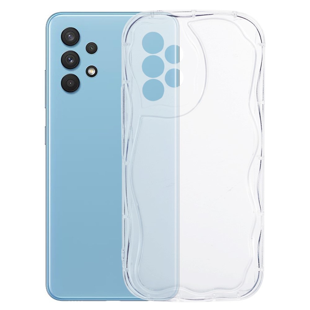 YX Series For Samsung Galaxy A32 4G (EU Version) Shockproof Case Wave Shape Precise Cutout TPU Phone Cover - Transparent