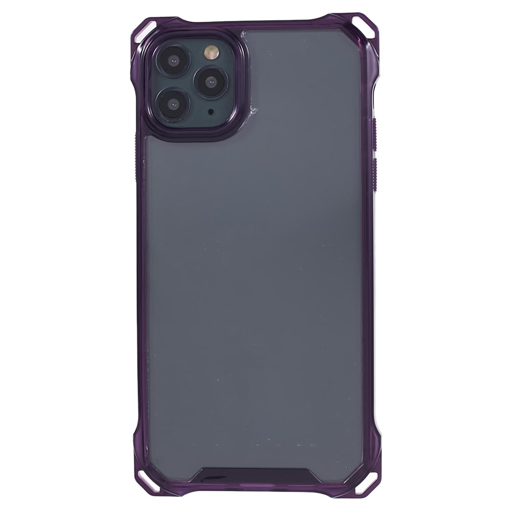 For iPhone 11 Pro Max Case TPU+Acrylic Drop-proof Clear Phone Cover - Transparent Purple