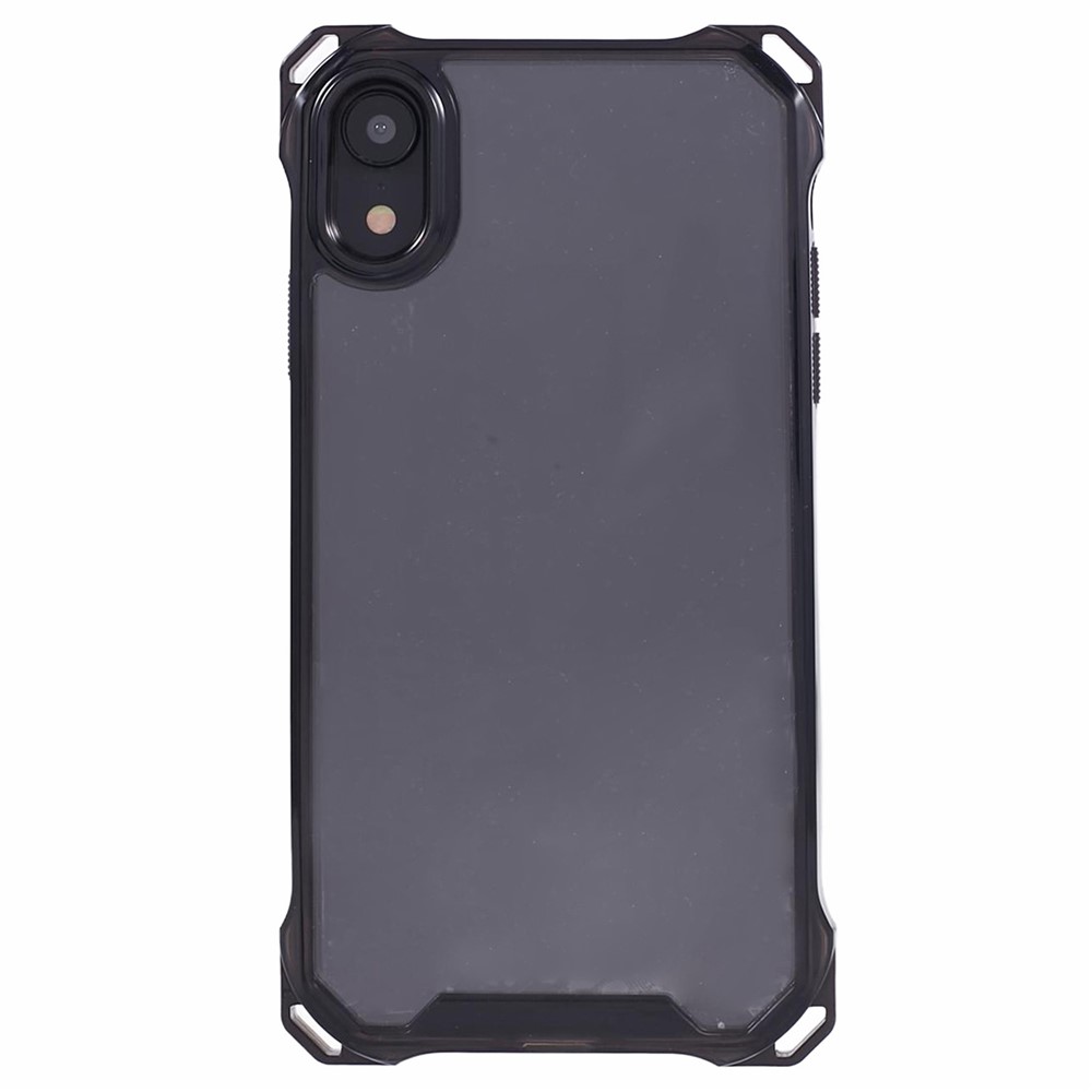 For iPhone XR 6.1 inch Case Anti-drop TPU+Acrylic Phone Back Cover (Big Rear Lens Hole) - Transparent Black