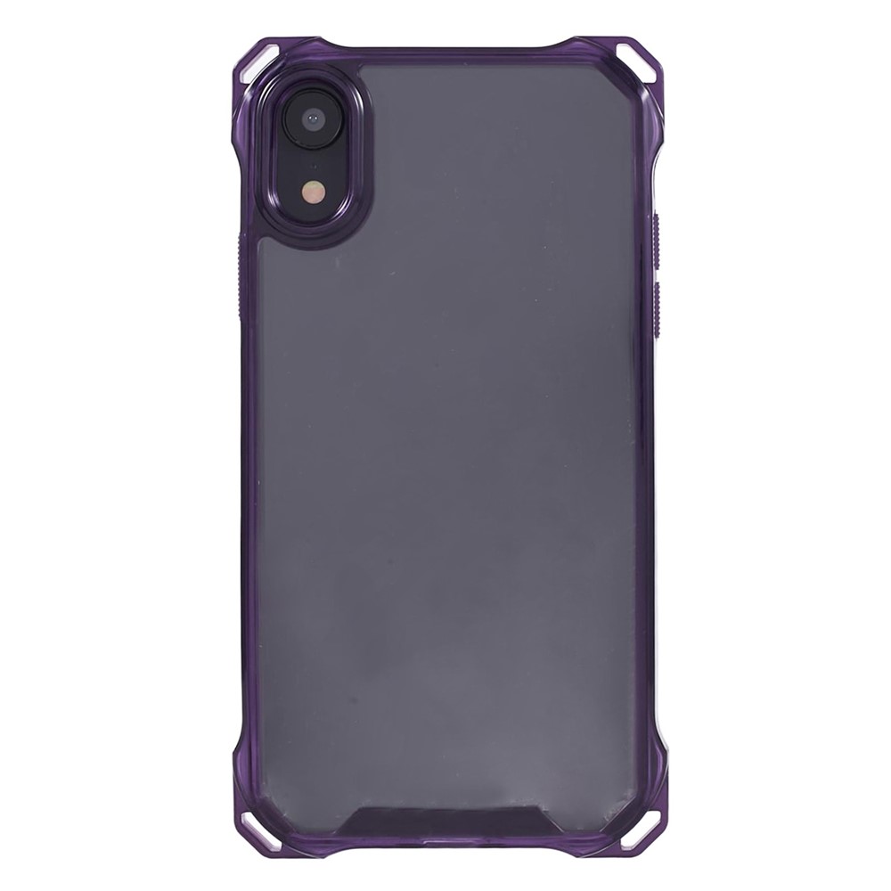 For iPhone XR 6.1 inch Case Anti-drop TPU+Acrylic Phone Back Cover (Big Rear Lens Hole) - Transparent Purple