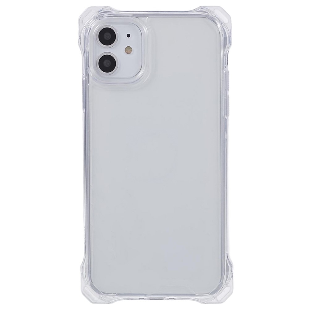 For iPhone 11 Case Reinforced Corners TPU+Acrylic Phone Guard Cover (Big Rear Lens Hole) - Transparent