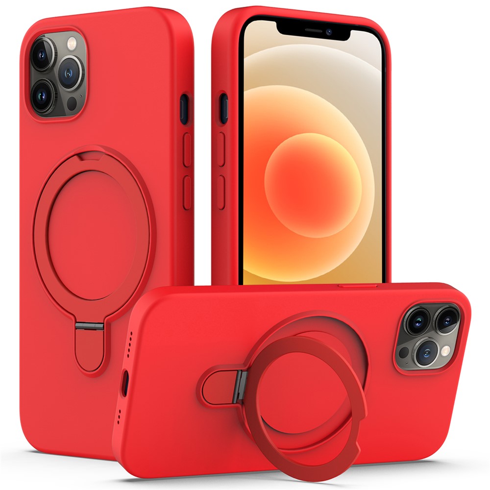 For iPhone 12 / 12 Pro Case Kickstand Phone Cover Compatible with MagSafe - Red