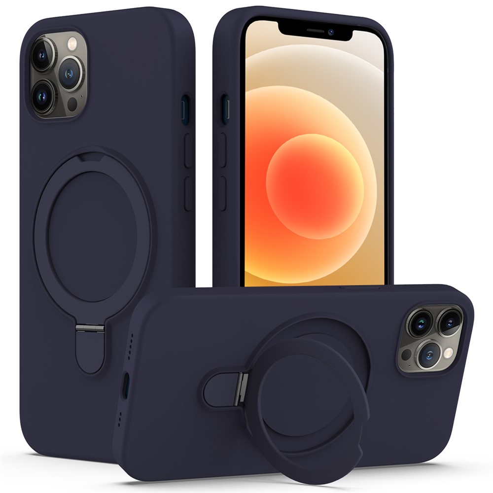 For iPhone 12 / 12 Pro Case Kickstand Phone Cover Compatible with MagSafe - Midnight Blue
