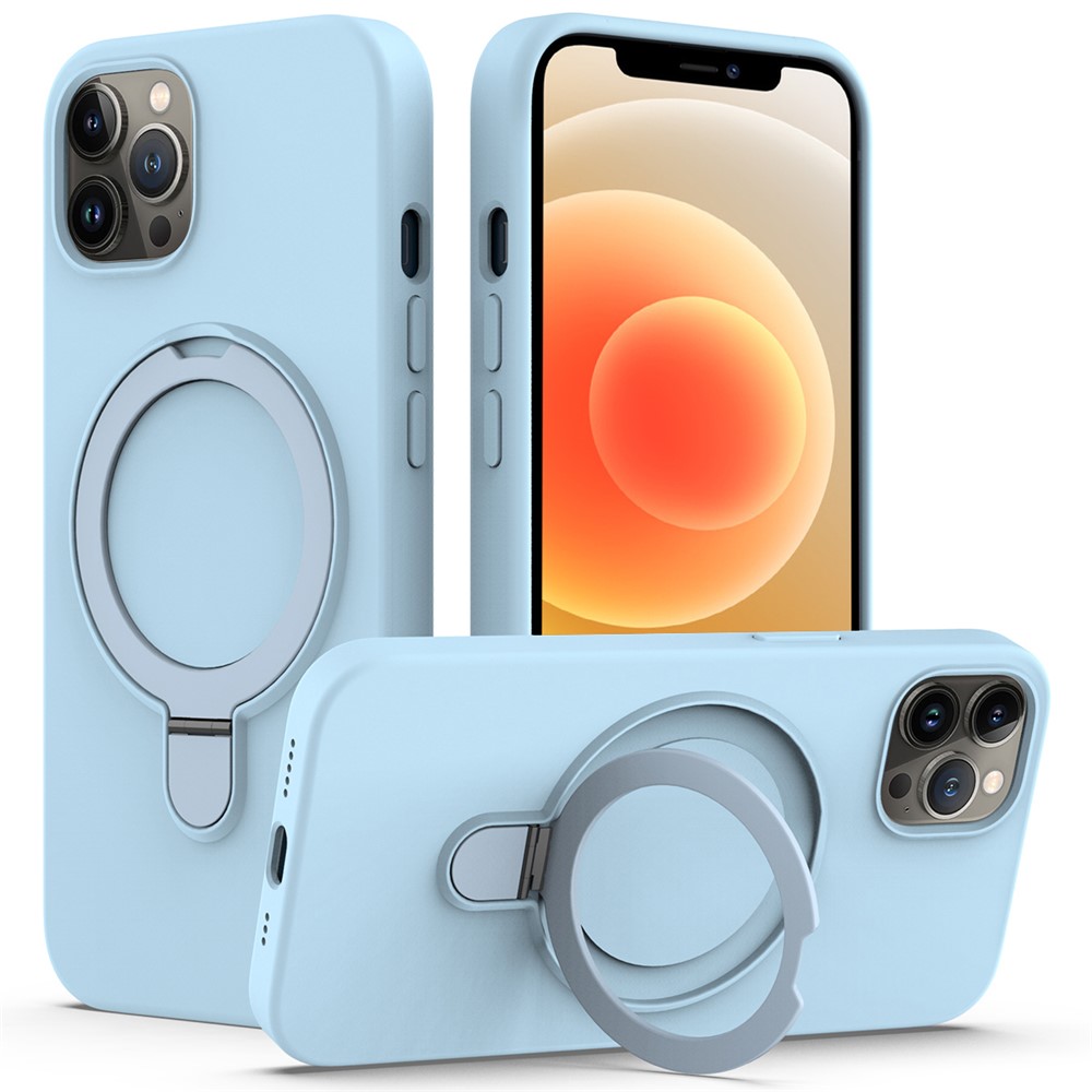 For iPhone 12 / 12 Pro Case Kickstand Phone Cover Compatible with MagSafe - Sky Blue