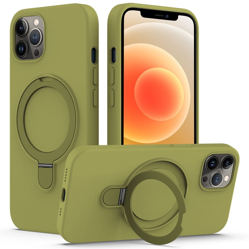 For iPhone 12 / 12 Pro Case Kickstand Phone Cover Compatible with MagSafe - Green