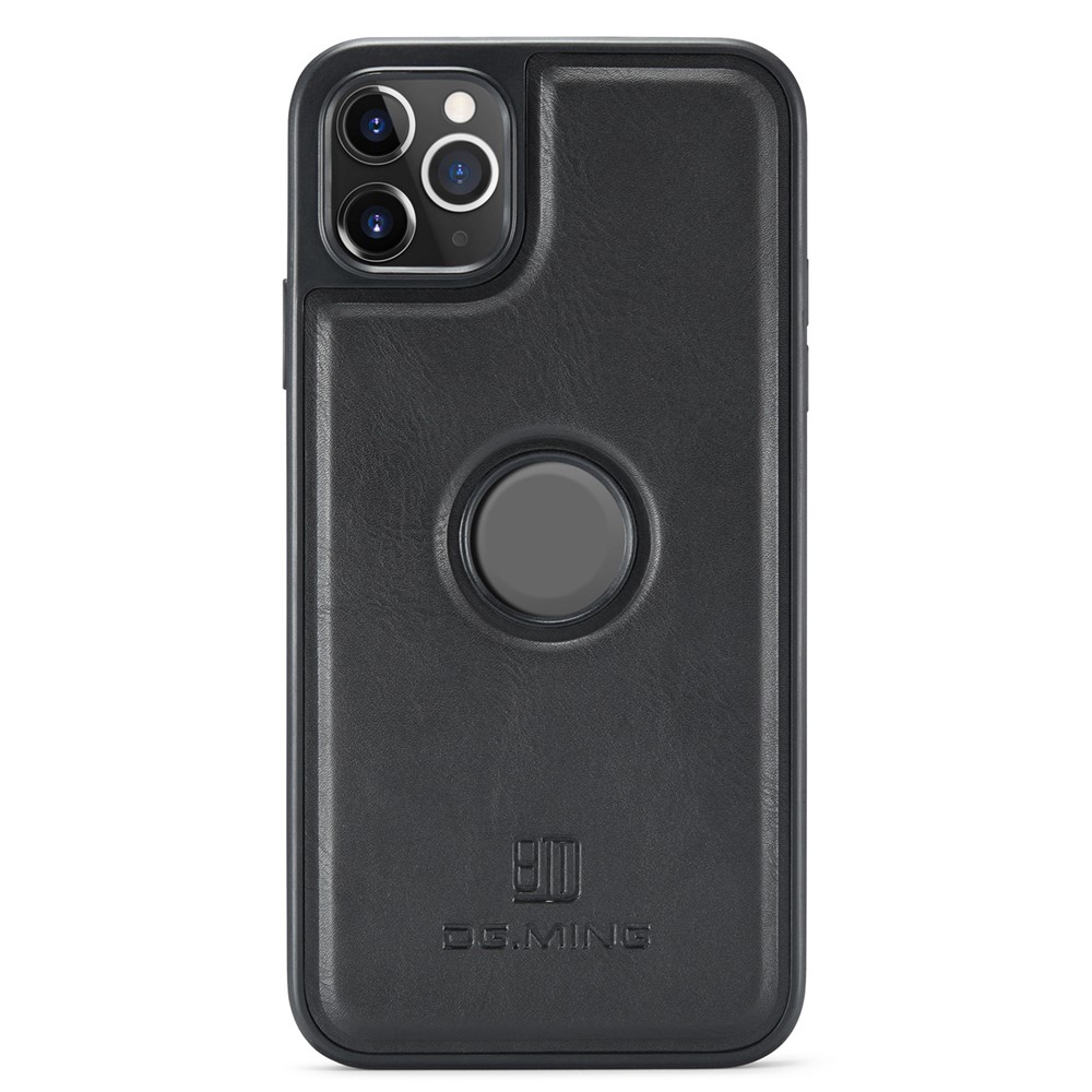 DG.MING For iPhone 11 Pro Max Case Leather Coating Phone Cover Wireless Charging - Black
