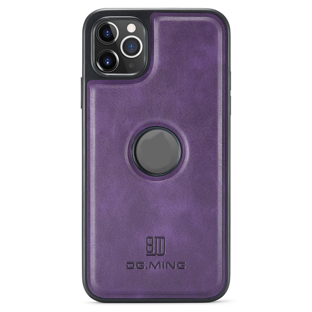 DG.MING For iPhone 11 Pro Max Case Leather Coating Phone Cover Wireless Charging - Purple
