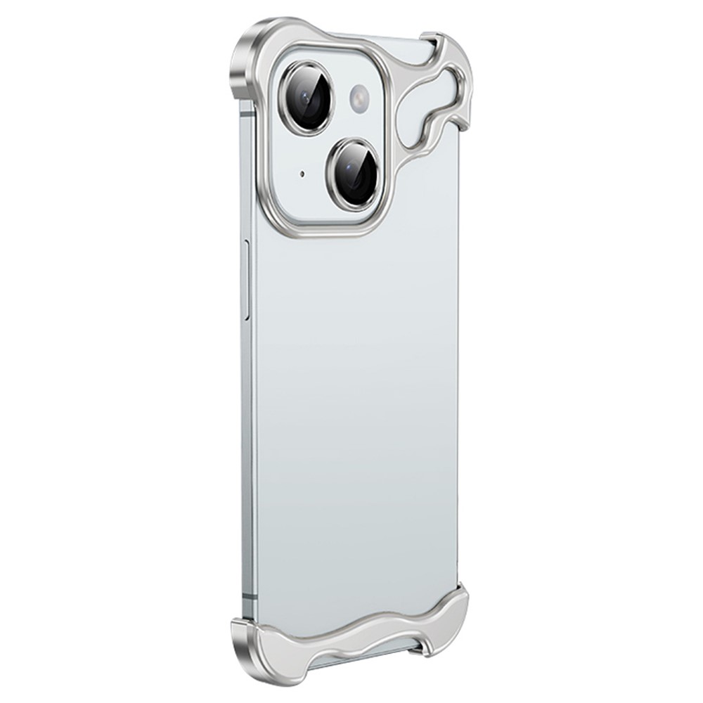 Frameless Case for iPhone 14 Plus Bumper Slim Phone Cover with Camera Lens Protector - Silver