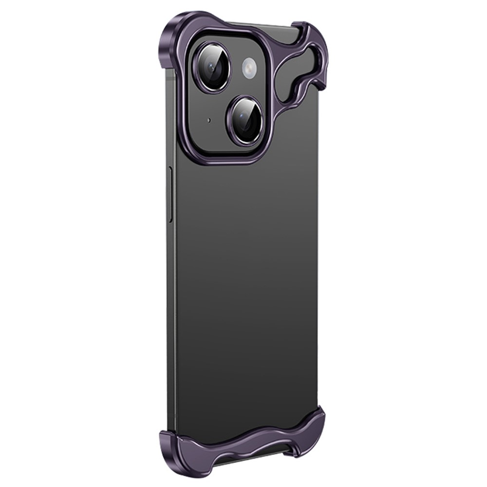 Frameless Case for iPhone 14 Plus Bumper Slim Phone Cover with Camera Lens Protector - Purple