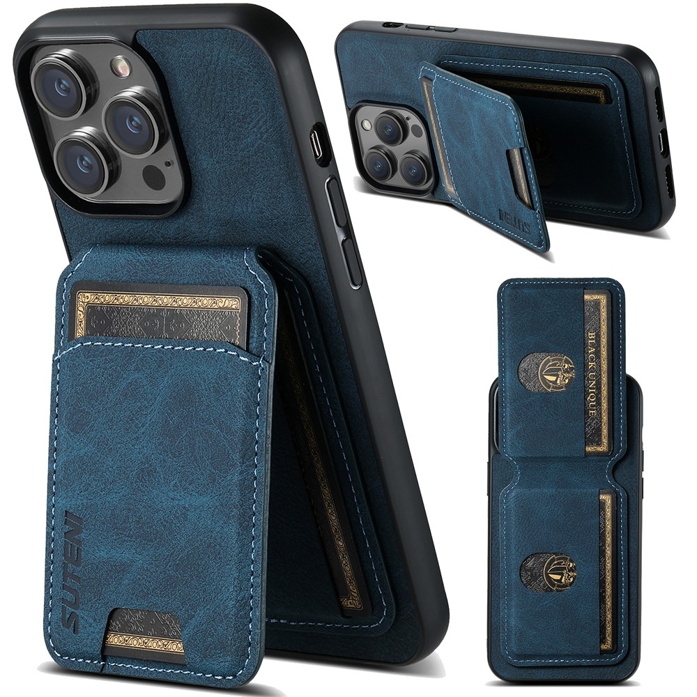 SUTENI H02 For iPhone 11 Pro PU Leather Case Litchi Texture Anti-scratch Phone Cover - Blue