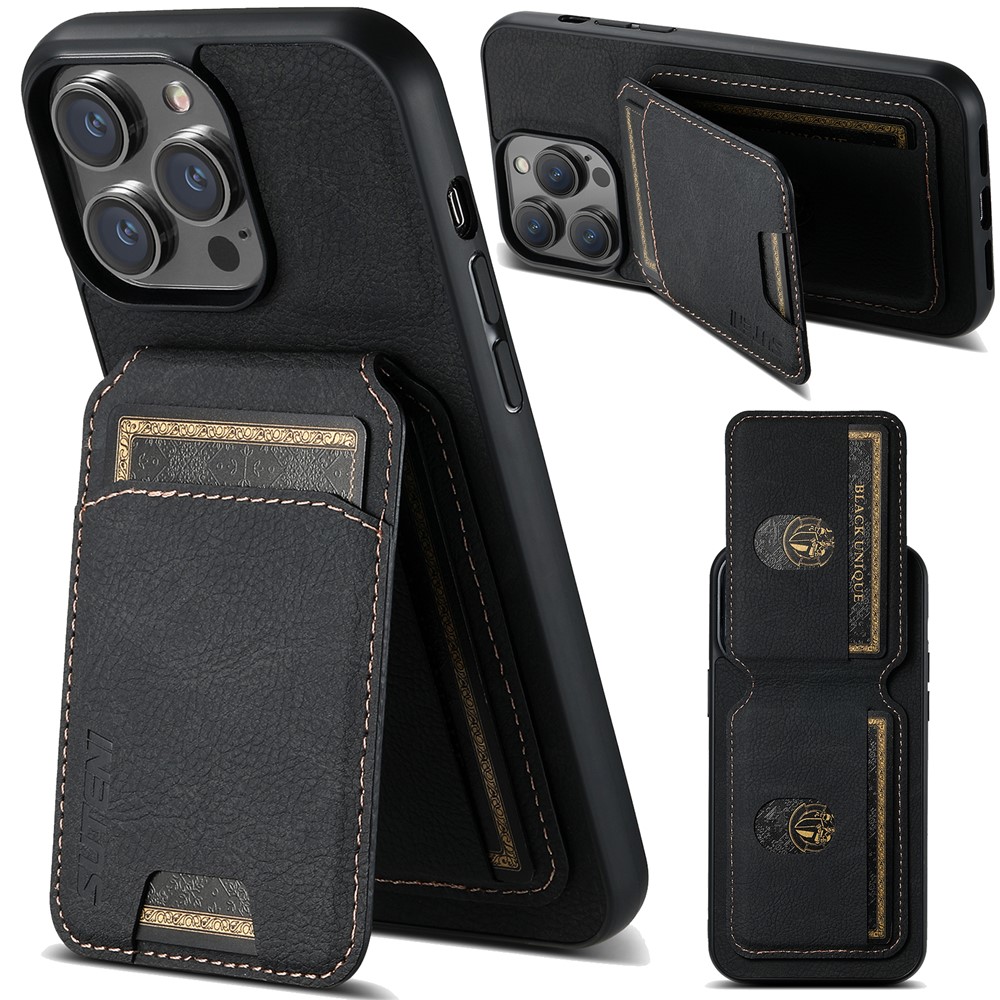 SUTENI H02 For iPhone 12 6.1 inch / 12 Pro 6.1 inch Litchi Texture Cover Vertical Flip PU Leather Case - Black