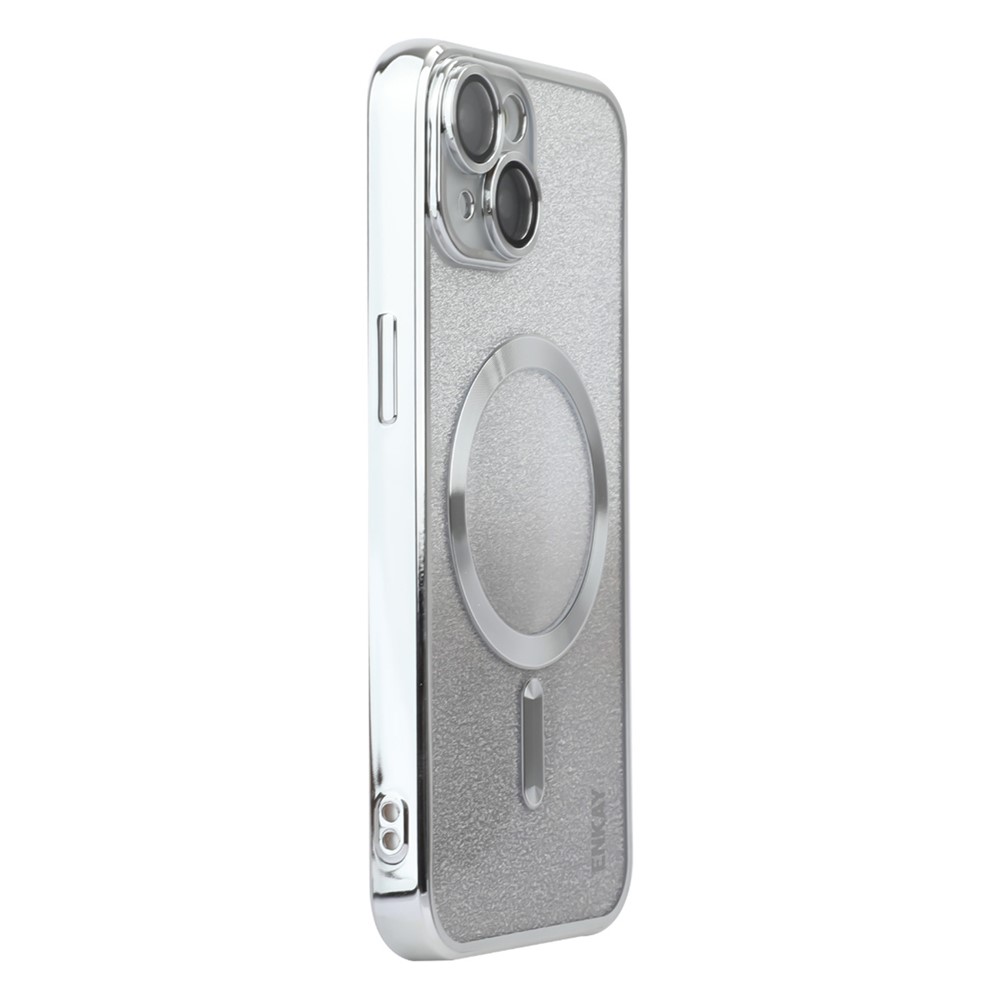 ENAKY HAT PRINCE For iPhone 14 Plus Magnetic TPU Case Electroplating Glitter Phone Cover - Silver