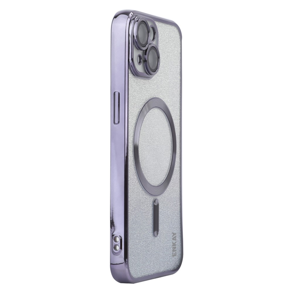 ENAKY HAT PRINCE For iPhone 14 Plus Magnetic TPU Case Electroplating Glitter Phone Cover - Purple