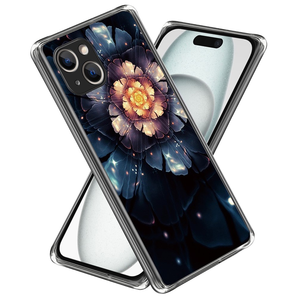For iPhone 15 Plus Case Anti-drop Pattern Printing TPU Mobile Phone Cover - Colorful Flower