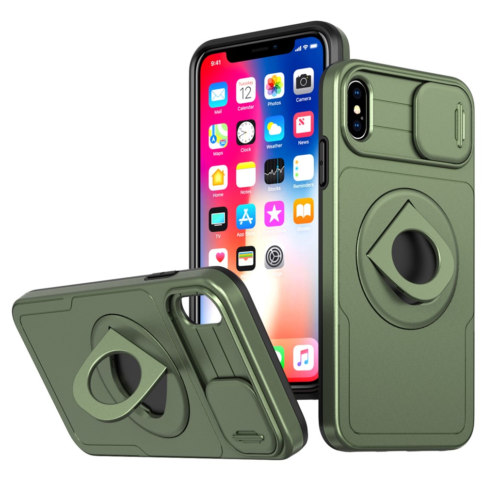 For iPhone XS Max Phone Case TPU+PC Magnetic Cover Camera Protection - Green