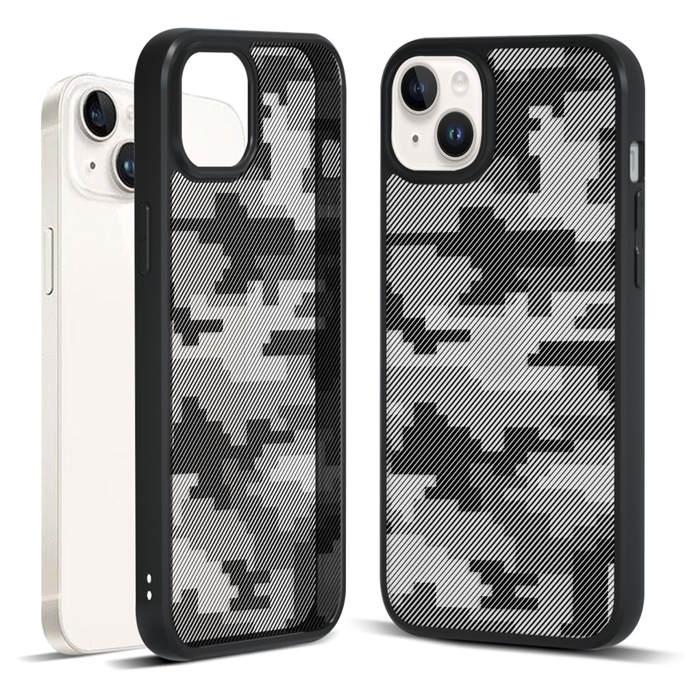 IBMRS For iPhone 14 Plus Case TPU+PC Drop-proof Phone Cover Protector - Grid Camouflage