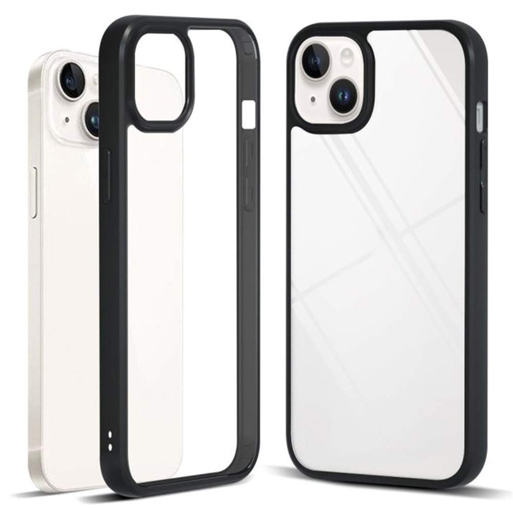 IBMRS For iPhone 15 Plus Case TPU+PC Anti-drop Phone Back Cover Protector - Transparent Black