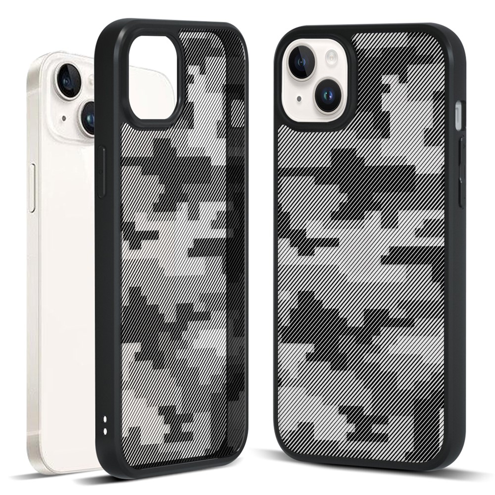 IBMRS For iPhone 15 Plus Case TPU+PC Anti-drop Phone Back Cover Protector - Grid Camouflage