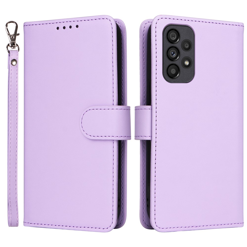 For Samsung Galaxy A73 5G Magnetic Case BETOPNICE Detachable PU Leather Phone Cover with Strap - Purple