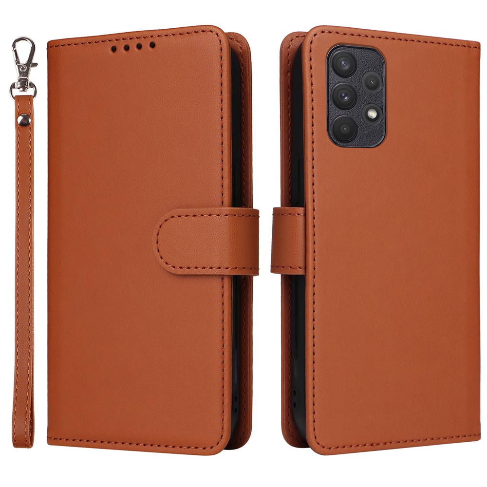 For Samsung Galaxy A32 4G (EU) Magnetic Case BETOPNICE Detachable PU Leather Phone Cover with Strap - Brown