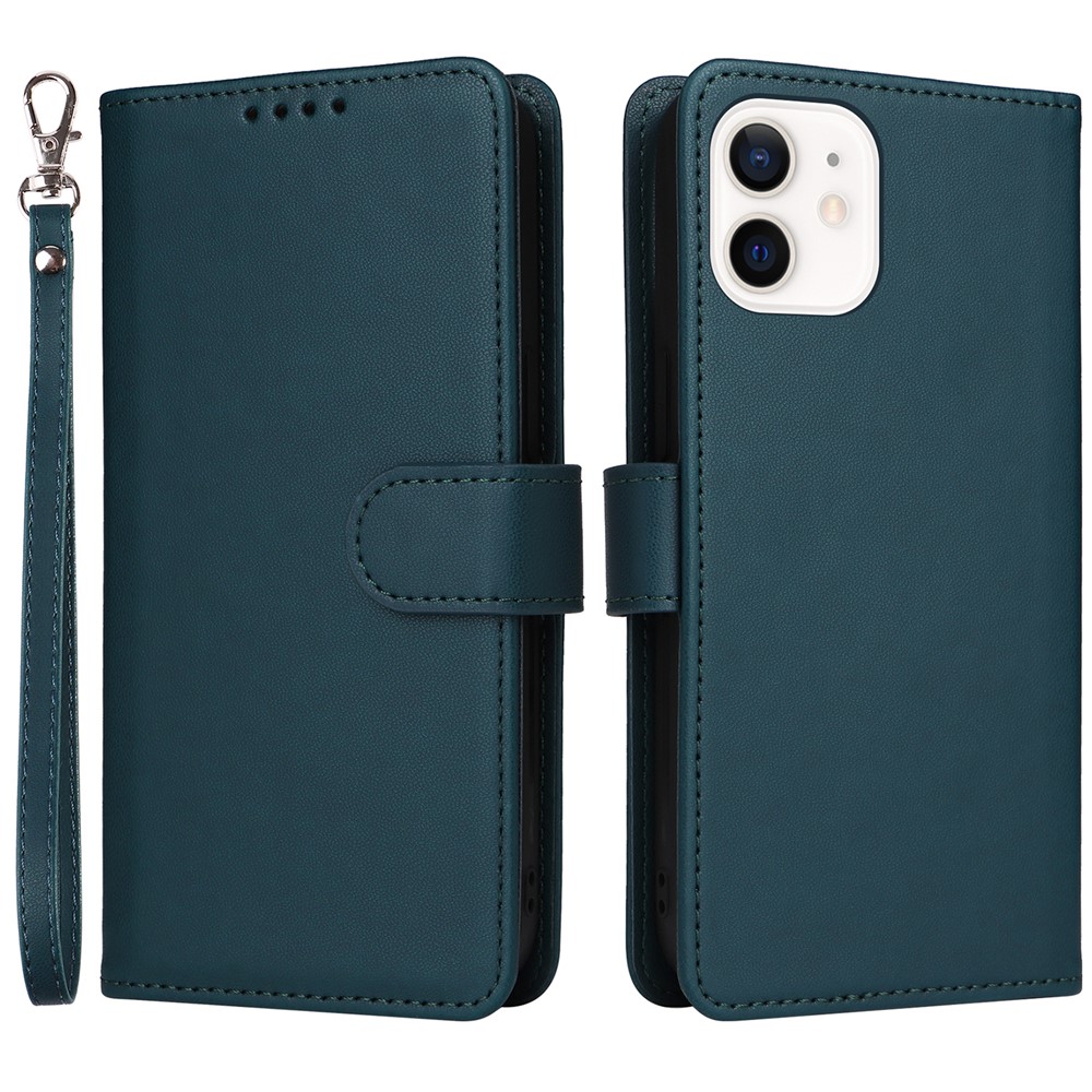 For iPhone 12 mini Magnetic Case BETOPNICE Detachable PU Leather Phone Cover with Strap - Blue