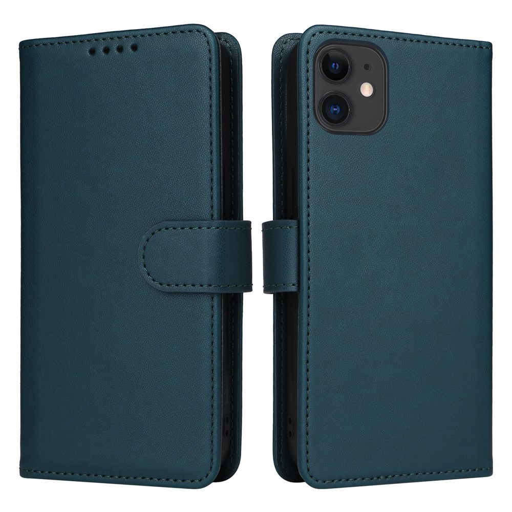 For iPhone 11 Magnetic Case BETOPNICE Detachable PU Leather Phone Cover with Strap - Blue