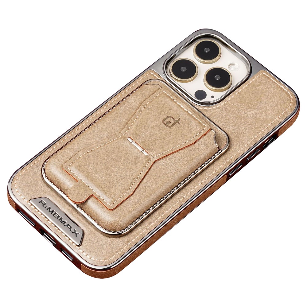 RMBMAX For iPhone 12 Pro 6.1 inch Cell Phone Case Detachable Card Holder Kickstand Cover - Slate Grey