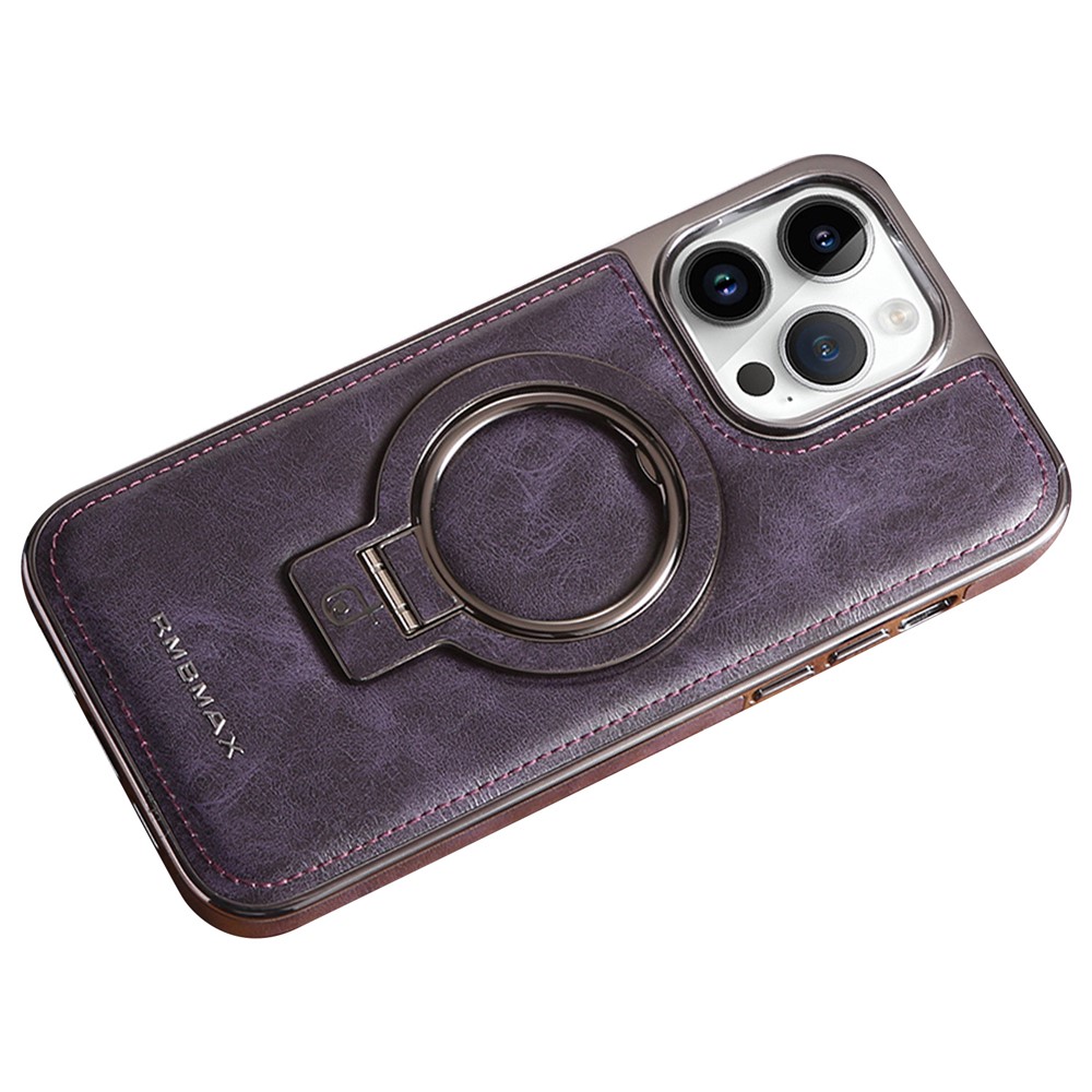 RMBMAX For iPhone 12 Pro 6.1 inch Kickstand Case Shockproof Phone Shell Compatible with MagSafe - Dark Purple