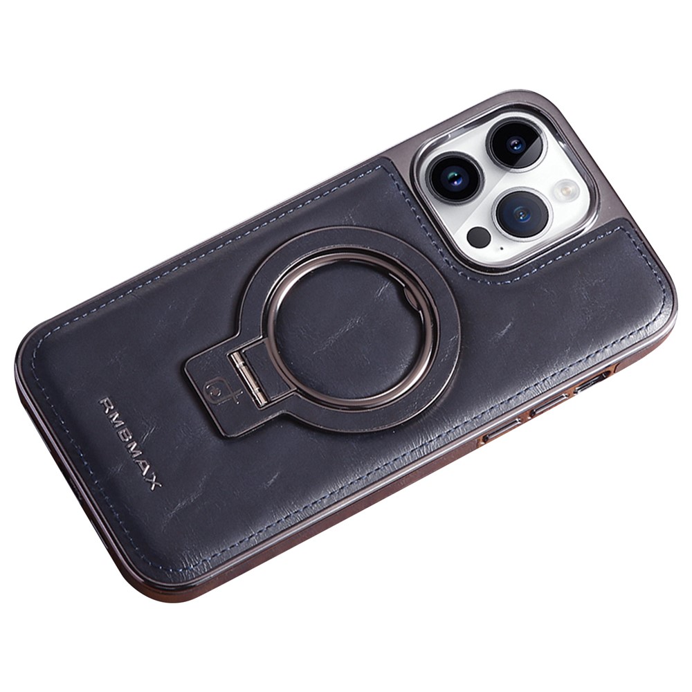 RMBMAX For iPhone 12 Pro 6.1 inch Kickstand Case Shockproof Phone Shell Compatible with MagSafe - Navy Blue