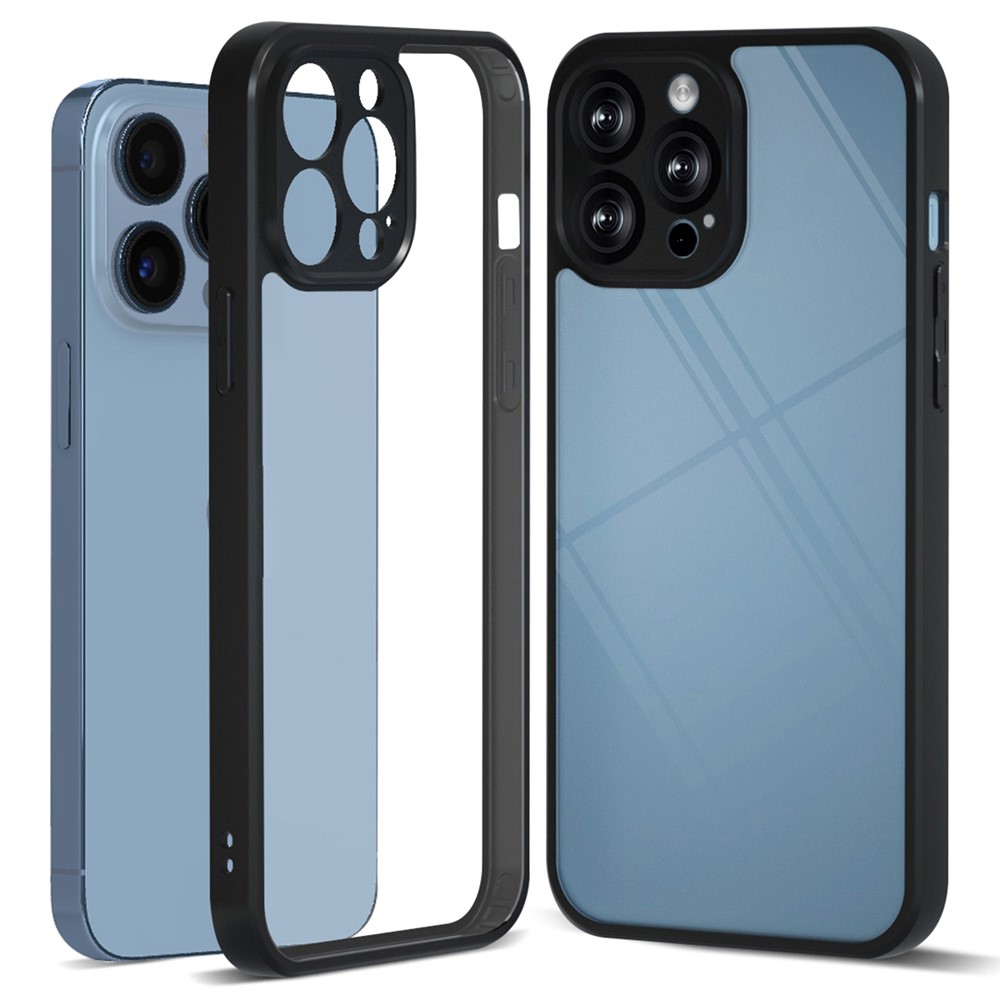 IBMRS For iPhone 12 Pro Phone Case TPU+PC Back Shockproof Cover - Transparent Black