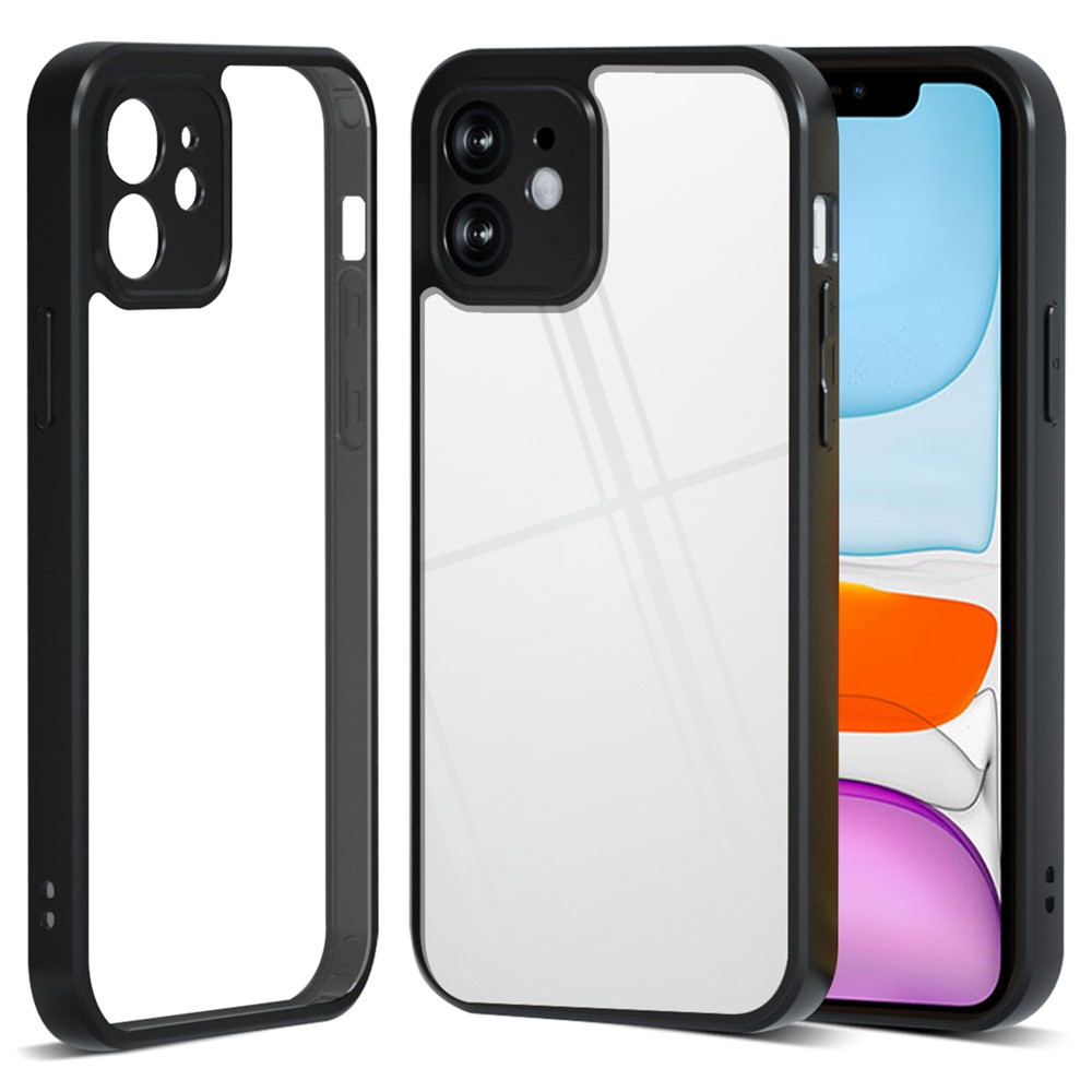 IBMRS Drop Protection Cover for iPhone 11 Cases TPU+PC Cell Phone Shell - Transparent Black