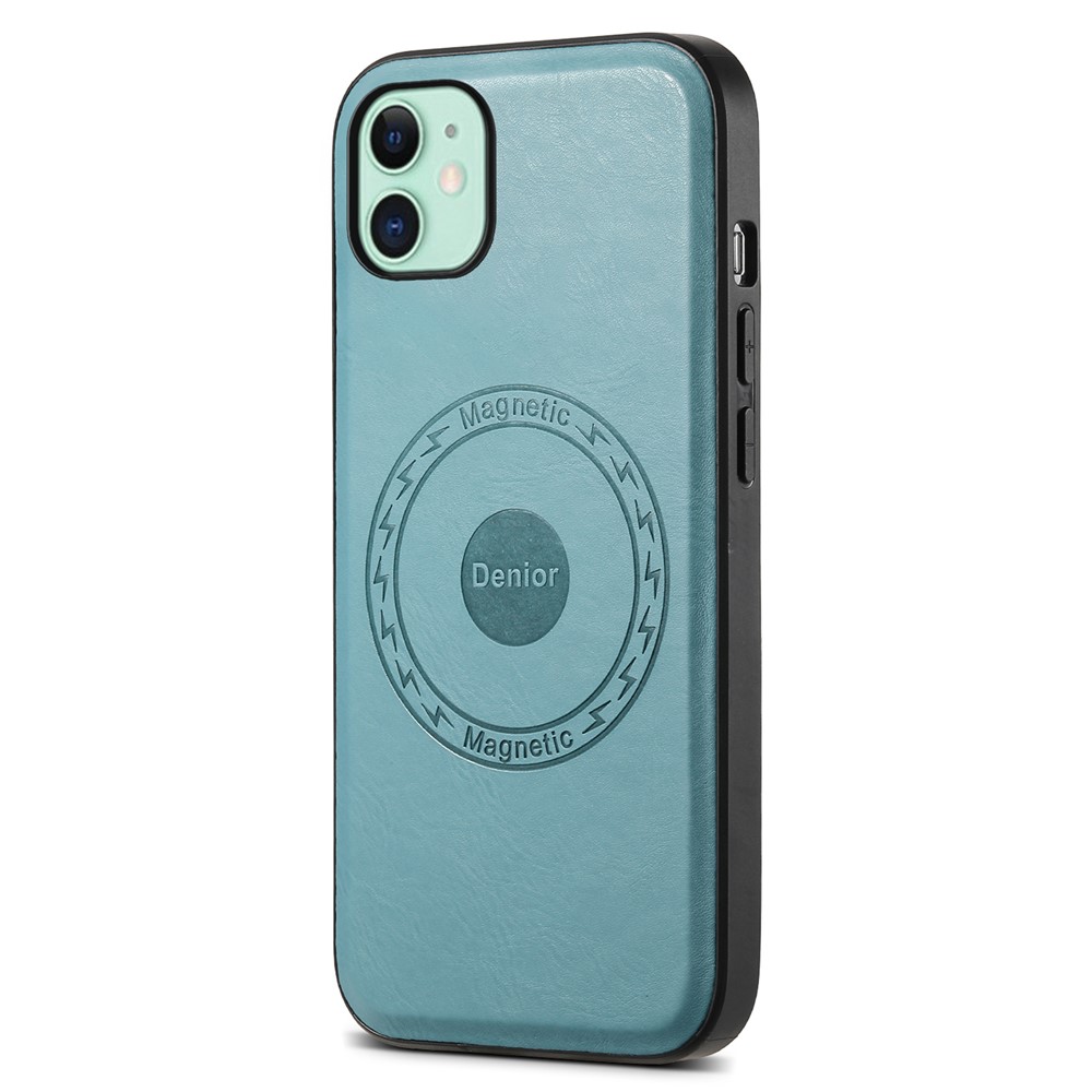 DENIOR For iPhone 11 Phone Case Compatible with MagSafe PU Leather Cover - Blue