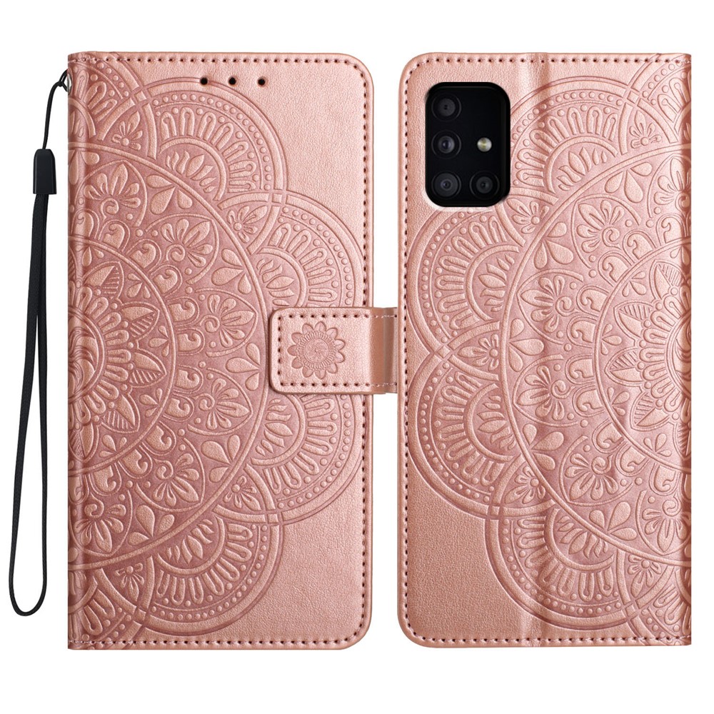 For Samsung Galaxy A71 4G SM-A715 Case Folio PU Leather Phone Cover - Rose Gold