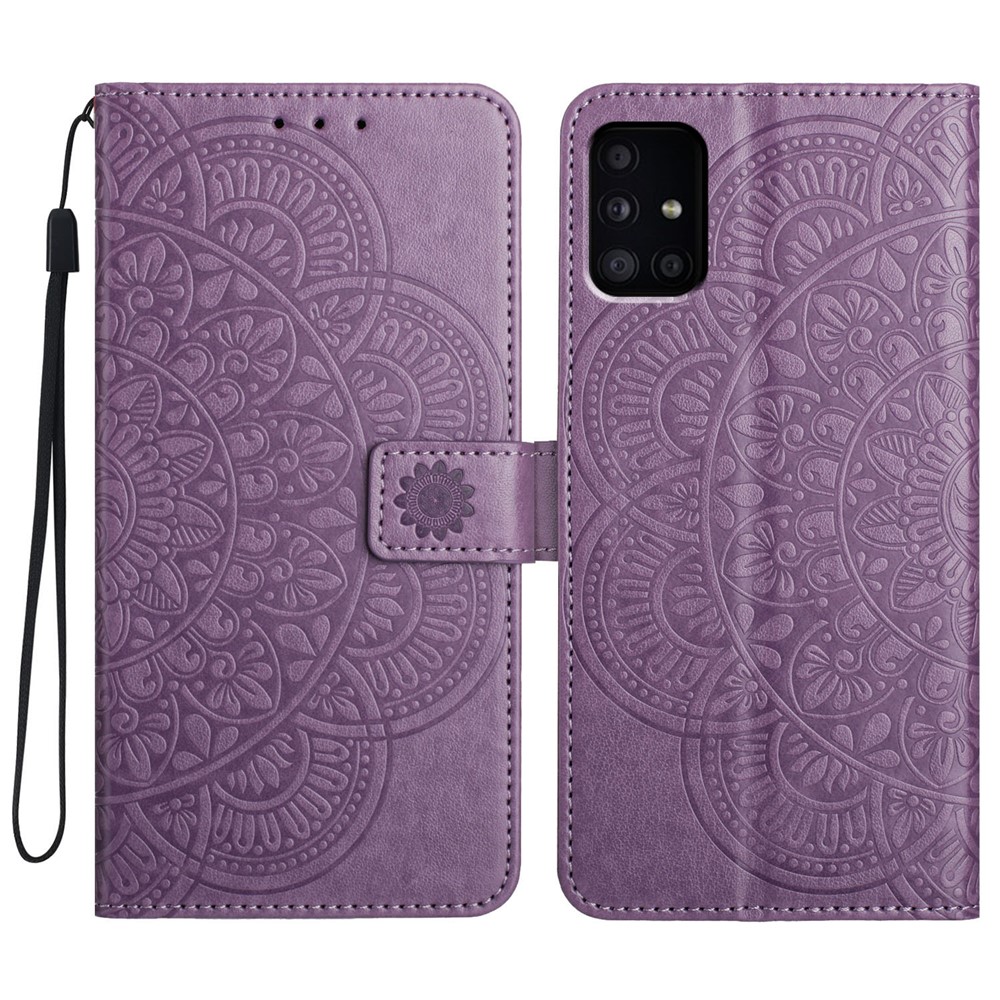 For Samsung Galaxy A71 4G SM-A715 Case Folio PU Leather Phone Cover - Purple