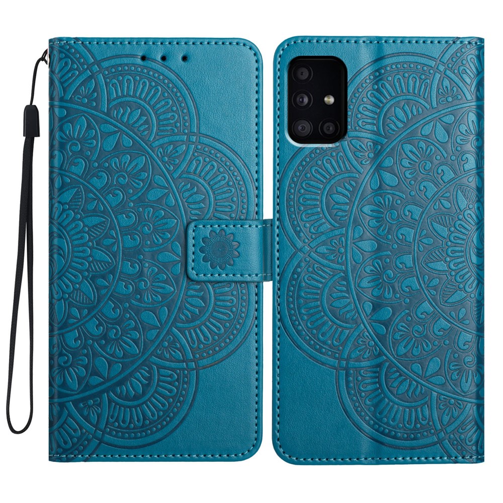 For Samsung Galaxy A71 4G SM-A715 Case Folio PU Leather Phone Cover - Blue
