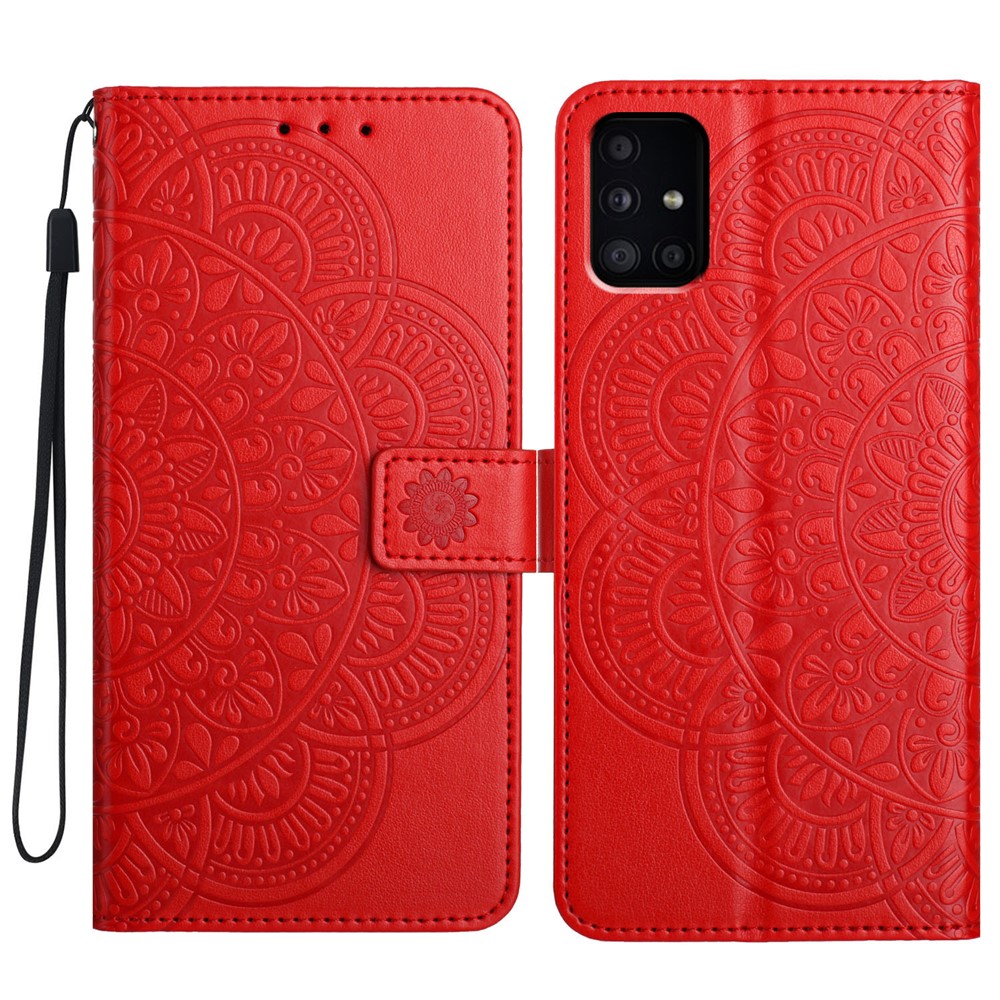For Samsung Galaxy A71 4G SM-A715 Case Folio PU Leather Phone Cover - Red