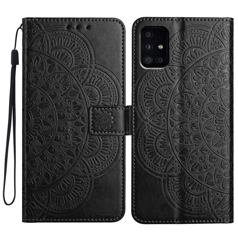 For Samsung Galaxy A71 4G SM-A715 Case Folio PU Leather Phone Cover - Black
