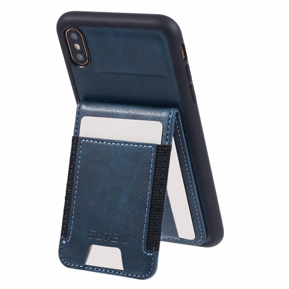 SUTENI H03 For iPhone XS Max Case PU Leather+TPU Drop Protection Phone Cover - Blue