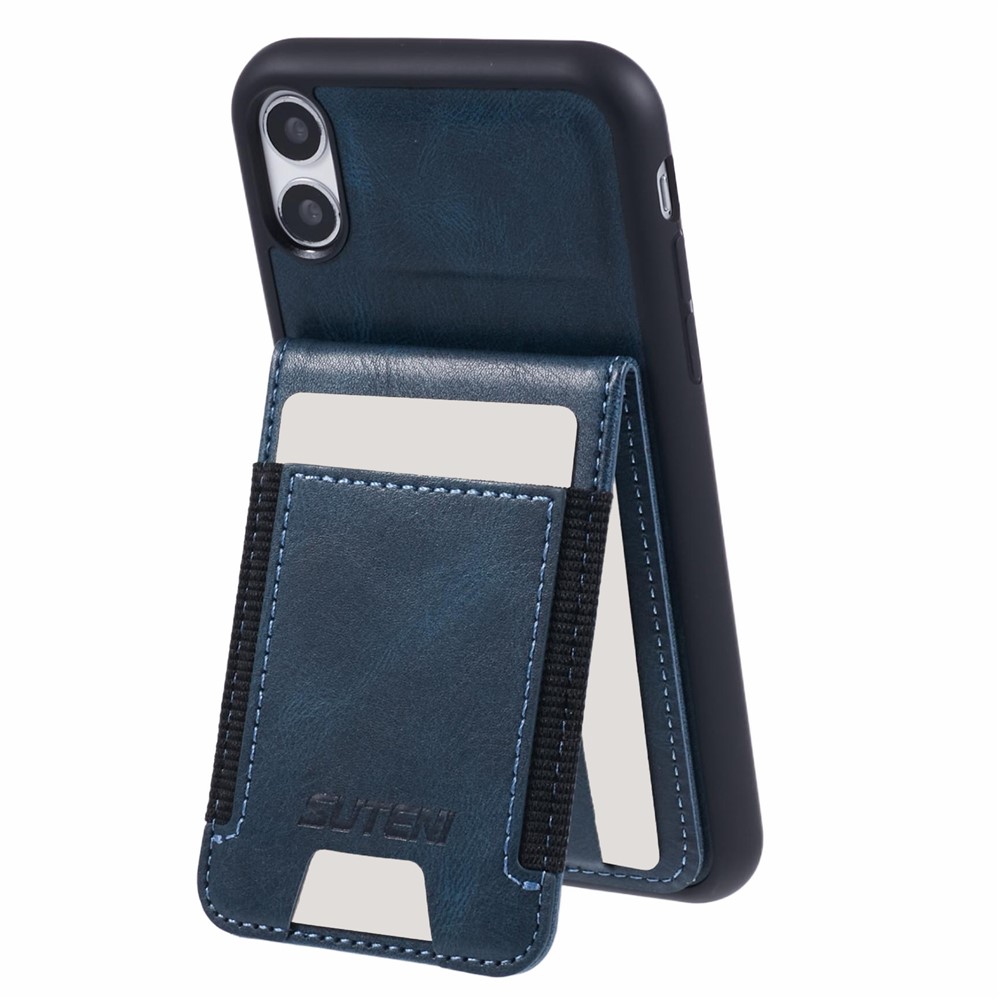 SUTENI H03 For iPhone XR 6.1 inch Case Waxy Textured Kickstand Shockproof Protective Cover - Blue