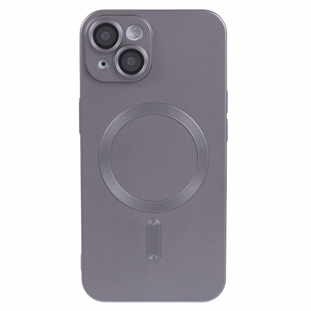 For iPhone 14 Plus TPU Case Compatible with MagSafe Rubberized Anti-Drop Phone Cover with Lens Film - Grey
