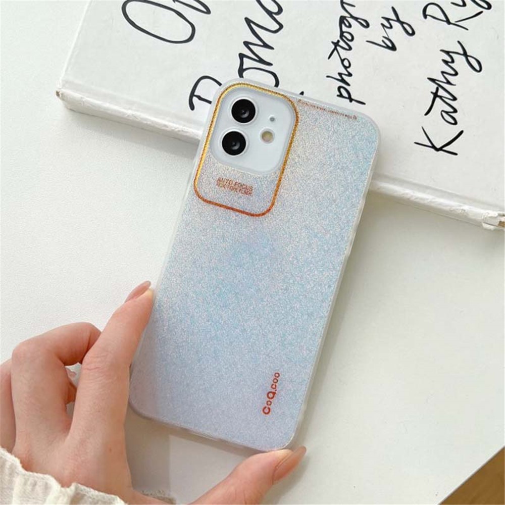 Q.COO Aurora Series for iPhone 12 Case Camera Protection TPU+PET Phone Cover - Transparent White