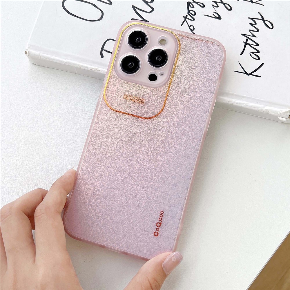 Q.COO Aurora Series for iPhone 12 Pro Phone Case Anti-drop TPU+PET Hybrid Cover - Transparent Pink