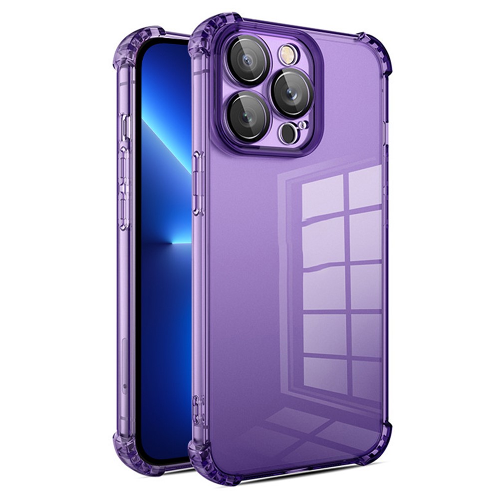 For iPhone 13 Pro Max TPU Case Reinforced Corners Camera Protection Phone Cover - Dark Purple
