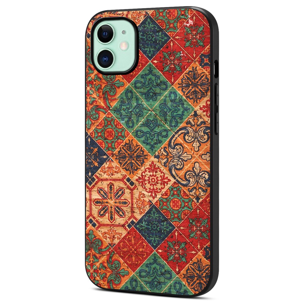 For iPhone 11 Case Floral Pattern Leather+PC+TPU Hybrid Shockproof Phone Cover - Winter / Blue